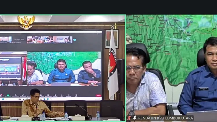 KPU KLU Bahas Pemutakhiran Data Pemilih Berkelanjutan Bersama KPU NTB
