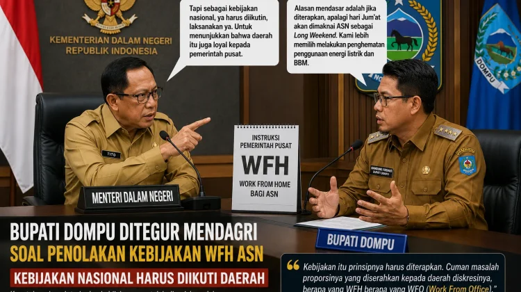 Mendagri Tegur Bupati Dompu Soal Penolakan WFH ASN