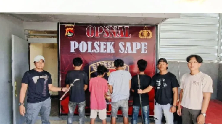 Polsek Sape Ringkus Empat Terduga Pelaku Penganiayaan di Desa Naru