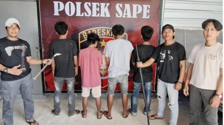 Polsek Sape Amankan Empat Terduga Pelaku Penganiayaan