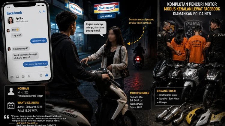 Berawal dari Facebook, Pemuda Asal Lombok Tengah Malah Jadi Korban Curanmor