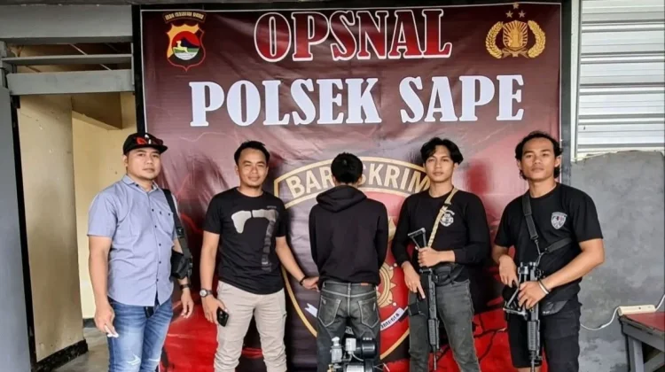 Polsek Sape Ringkus Terduga Pelaku Pencurian Mesin Pompa Air