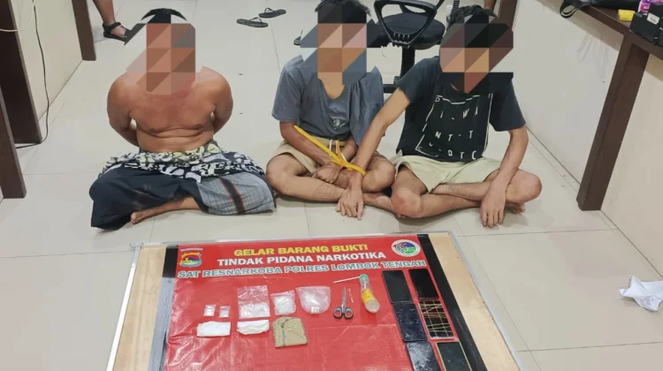 Baru Mau Nyabu, Tiga Terduga Pengedar Narkoba di Jonggat Diamankan Polisi