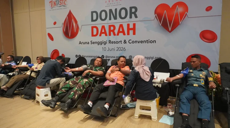 Aksi Donor Darah Aruna Senggigi Hasilkan Puluhan Kantong Darah