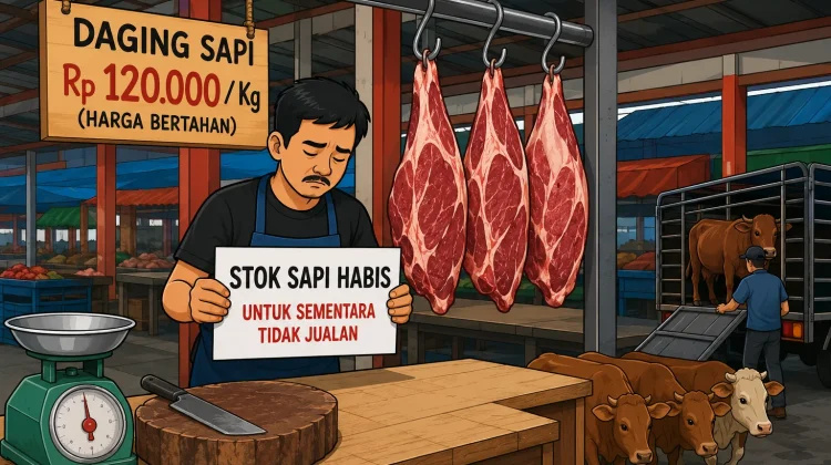 Pengiriman Ternak Ke Luar Daertah Ugal-ugalan, Pedagang Daging Dompu Stop Jualan