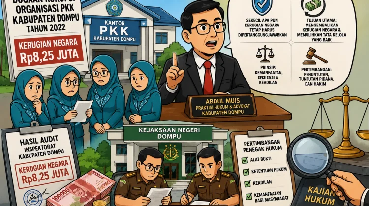 Kerugian Negara Perkara PKK Kecil, Tetap Harus Dipertanggungjawabkan