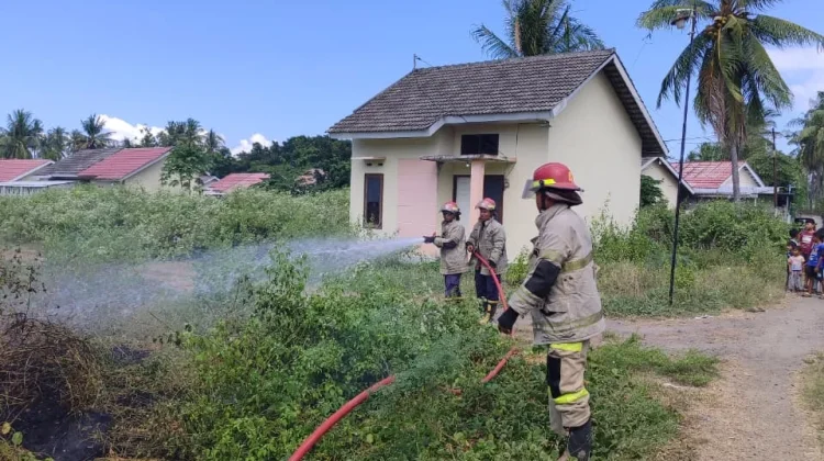 Damkarmat Lombok Timur Berhasil Padamkan Kebakaran Lahan di Seruni Mumbul