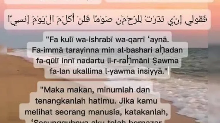 QS Maryam 26, Pesan Allah Menenangkan Hati