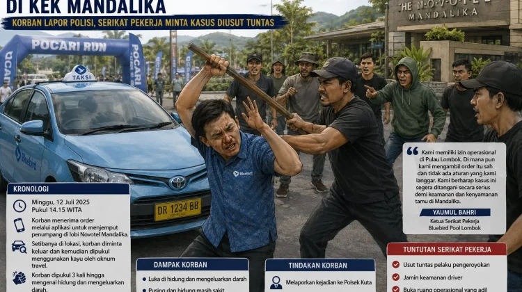 Waduh! Driver Bluebird Diduga Dipukuli Oknum Travel di KEK Mandalika