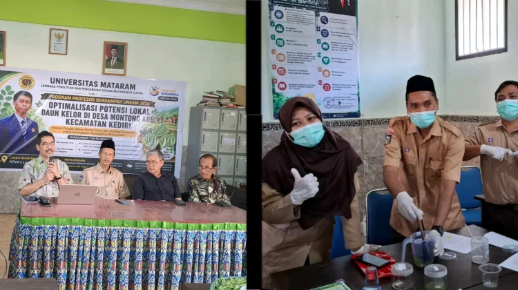 FKIP Unram Latih Guru MTsN 2 Lobar Olah Daun Kelor Jadi Sabun Mandi Herbal