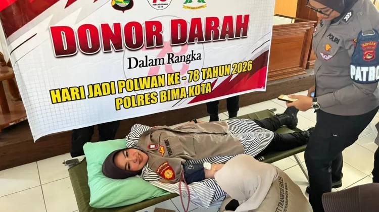 Polwan Polres Bima Kota Gelar Bakti Kesehatan dan Donor Darah