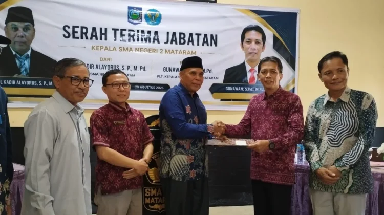 Sertijab Kepala SMAN 2 Mataram, Gunawan Lanjutkan Estafet Kepemimpinan