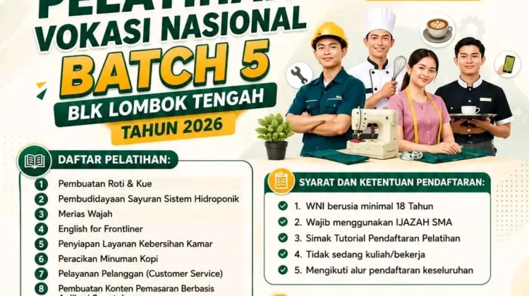 BLK Lombok Tengah, Siapkan Pelatihan Keterampilan untuk Pencari Kerja
