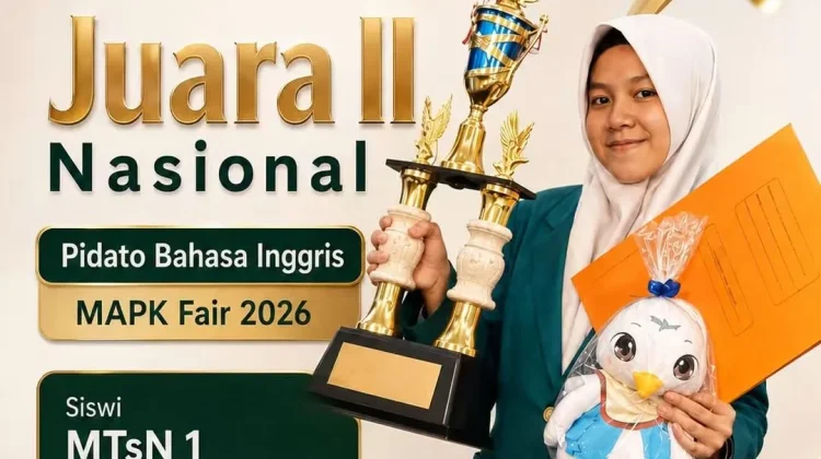 Siswi MTsN 1 Lombok Tengah, Raih Juara II Pidato Bahasa Inggris Nasional