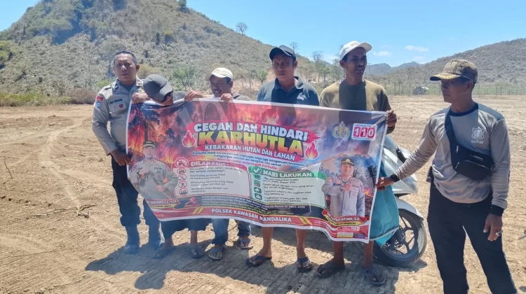 Polsek Kawasan Mandalika Ingatkan Warga Tak Bakar Lahan Cegah Karhutla