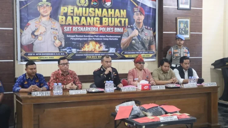 Polres Bima Musnahkan 138,35 Gram Sabu-sabu Hasil Penangkapan