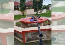Lampu Taman RTH Karijawa Roboh, Diduga Tidak Sesuai Spek