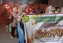 Pawai Takbiran Semarakkan Malam Idulfitri di Masbagik Selatan
