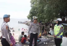 Personel Ops Lilin Rinjani 2026, Patroli di Tempat Wisata Pantai Lawata Kota Bima