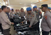 Sesuai Prosedur, Propam Polda NTB Periksa Senpi Personel Polres Lombok Timur