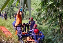 Dua Warga Terjatuh di Jurang, Damkarmat Lombok Timur Sigap Evakuasi Korban