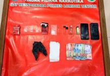 Polres Loteng Amankan Empat Terduga Pengguna  dan  Pengedar Sabu