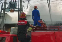 Kebakaran Kabel Listrik di Suralaga, Berhasil Dipadamkan Damkarmat Lotim