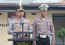 Kapolresta Mataram Pimpin Upacara Purna Tugas Kompol Syamsuddin