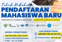 UT Mataram Buka Pendaftaran Mahasiswa Baru 2026, Kuliah Fleksibel Jadi Daya Tarik