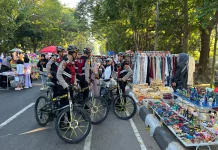 Patroli Sepeda Sat Samapta Polresta Mataram Amankan CFD Udayana
