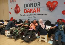 Aksi Donor Darah Aruna Senggigi Hasilkan Puluhan Kantong Darah