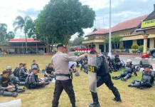 Asah Kemampuan Personel, Polres Bima Kabupaten Gelar Latihan Pengamanan