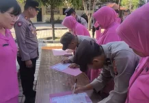 Personel Polsek se-Mataram Janji Hindari Gaya Hidup Hedonis dan Narkoba