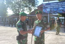 Kodim Loteng Gelar Korps Raport Pindah Satuan