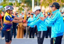 Kirab Obor Porprov XII Kobarkan Semangat 617 Atlet Dompu Menuju Juara