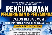 Cari Ketua Baru Periode 2026–2030, TPP KONI NTB Resmi Buka Penjaringan Bakal Calon