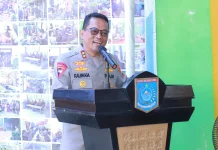 Peletakkan Batu Pertama Balai Kemitraan Polri dan Masyarakat di Meninting