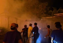Atasi Kebakaran di Desa Sade, Brimob Polda NTB juga Turunkan Water Cannon