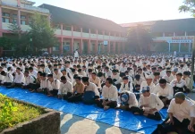 Imtaq Penguatan Karakter, SMKN 3 Mataram Gelar Sholat Dhuha Bersama