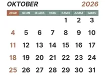 Oktober 2026 Tak ada Libur Nasional, Cek Tanggal Merah