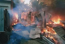 Rumah Semi Permanen Terbakar di Rabangodu Selatan