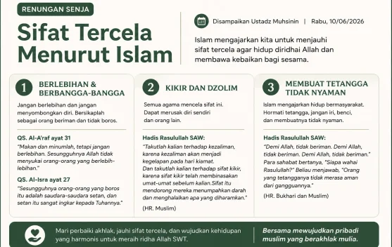 Hindari Sifat Berlebihan, Kikir, dan Menyakiti Tetangga