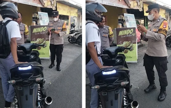 Ke Sekolah Pakai Motor Knalpot Brong, Pelajar di Mataram Kena Tegur Polisi