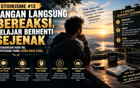 Stoikisme #13: Jangan Langsung Bereaksi, Belajar Berhenti Sejenak