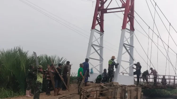 Rehab Jembatan Gantung Perintis Garuda di Desa Dogang Langkat
