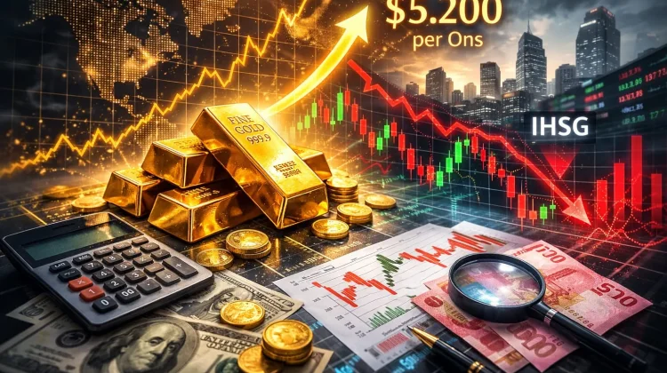 Harga Emas Sempat Tembus 5.200 Dolar, IHSG Rawan Koreksi