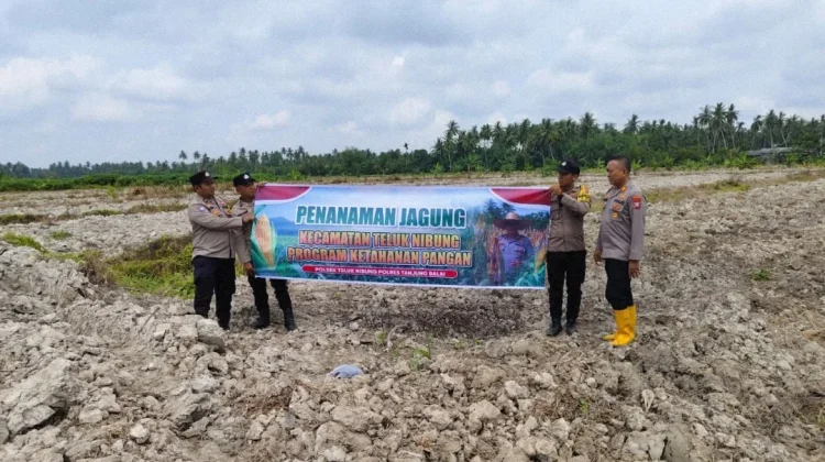 Polsek Teluk Nibung Tinjau Lahan Ditanami Jagung