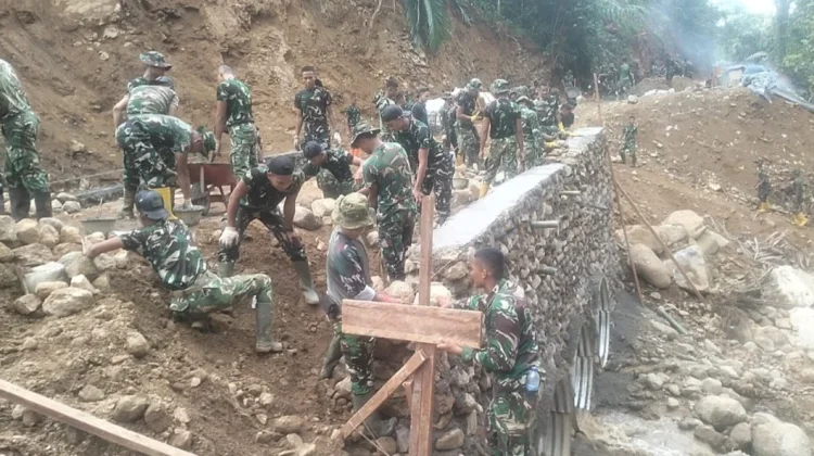 Pembangunan Jembatan Aramco Titik ke-5 di Desa Sigiring Giring