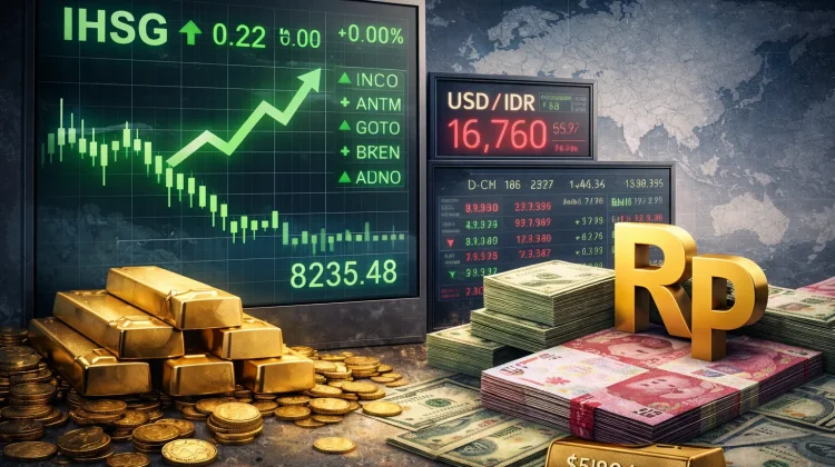 IHSG Nyaris Tak Bergerak, Rupiah Melemah dan Emas Masih Stabil