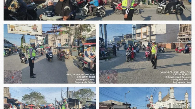 Satlantas Polres Tanjungbalai Pastikan Pusat Penjualan Takjil Kondusif